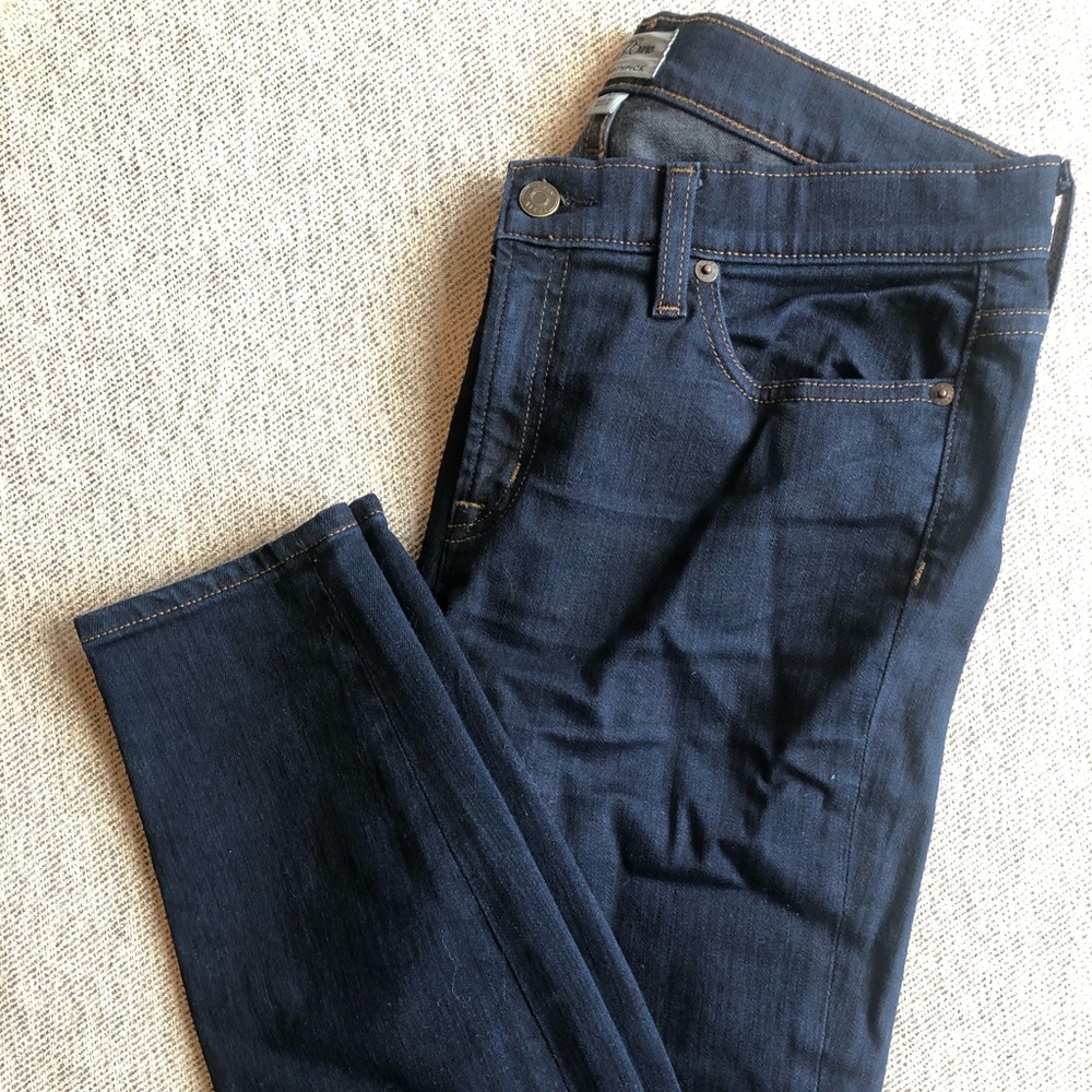 Jcrew toothpick jeans in dark blue wash